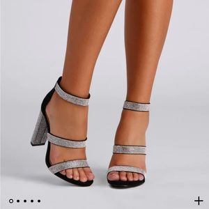 BRAND NEW Windsor black sparkly heels size 9